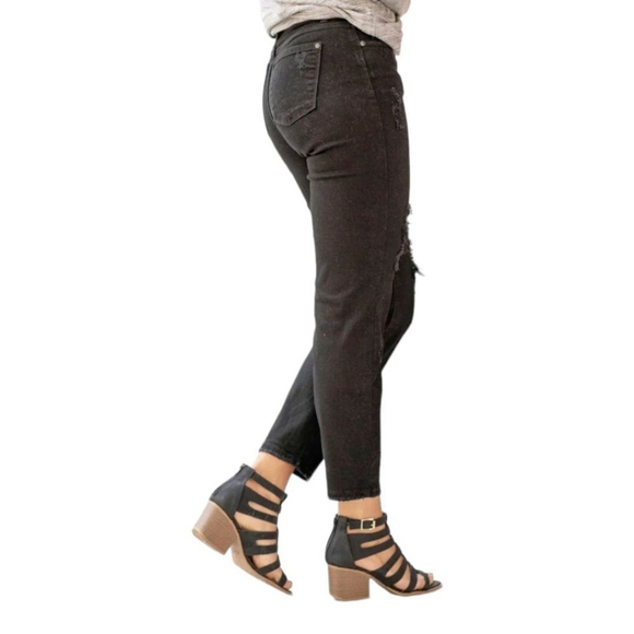 JUDY BLUE Loose Fit Distressed Black High Waist Jeans NWT Sz 20 W - Picture 4 of 15